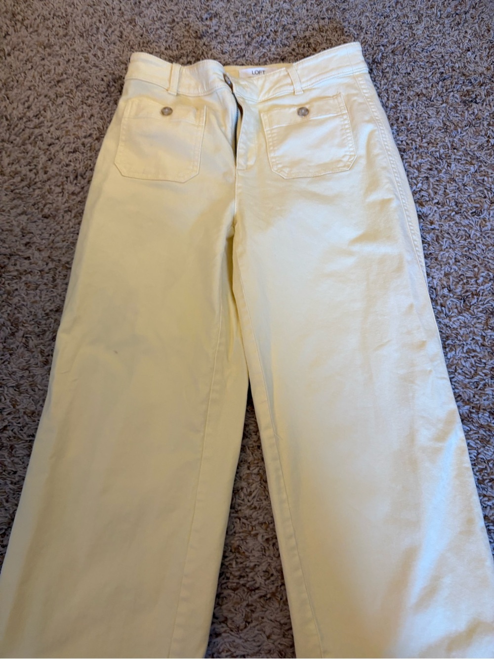 LOFT Women's Wide-Leg Jeans in Pale Yellow Palmer